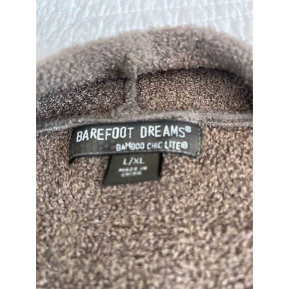 Barefoot Dreams Bamboo Chic Lite Knit Open Front Cardigan L/XL Brown Draped - Picture 6 of 8